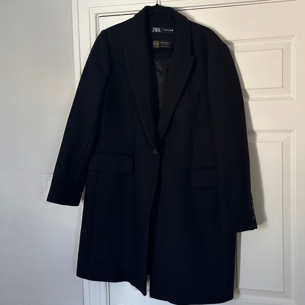 Zara Black Wool Pea Coat